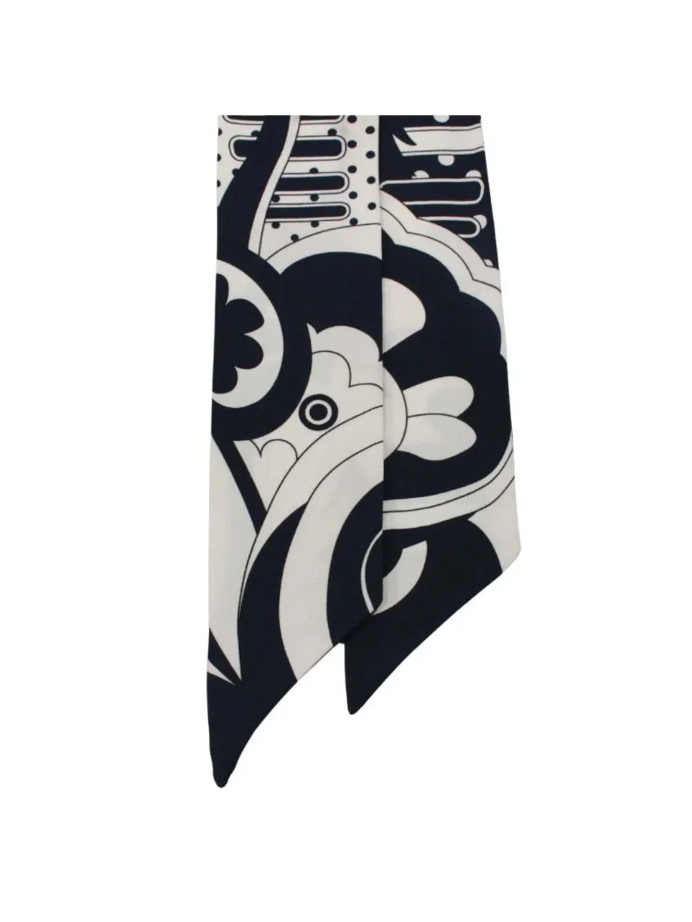 Hermes Faubourg Rainbow Silk Navy White Scarf